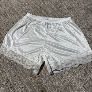 Elegant White Lace Trim Sleep Shorts